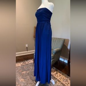 Blue strapless dress